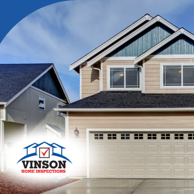 Vinson Home Inspections (2) Contemporary two-story home with a clean driveway and light beige siding