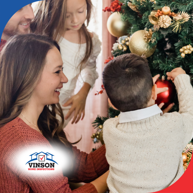 Vinson Home Inspections (11) A joyful family decorating their Christmas tree together